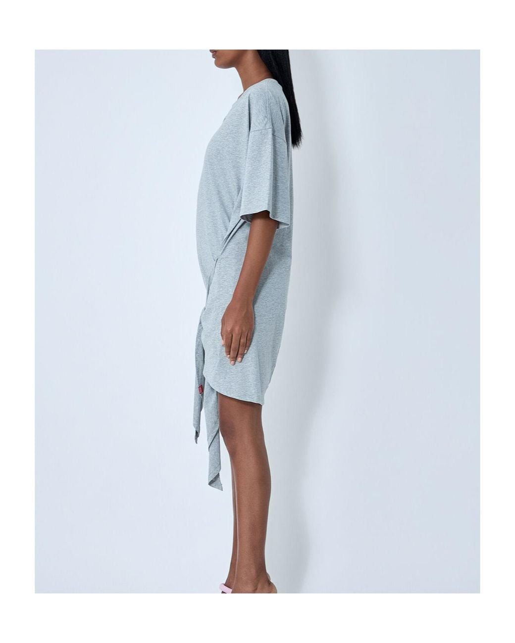 DIESEL Blue D-Eivor Tie Front T-Shirt Dress