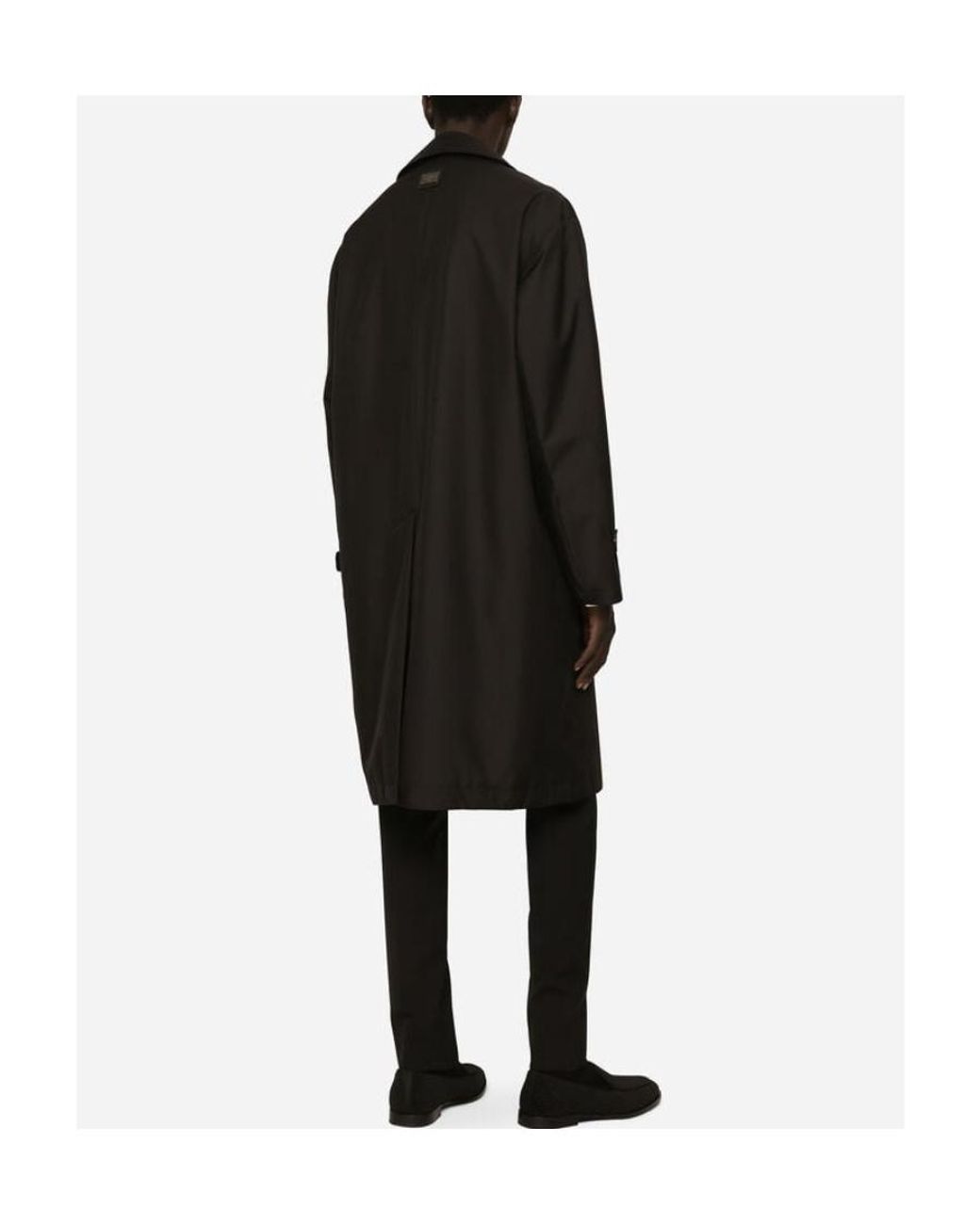 Dolce & Gabbana Black Long Sleeved Buttoned Coat for men