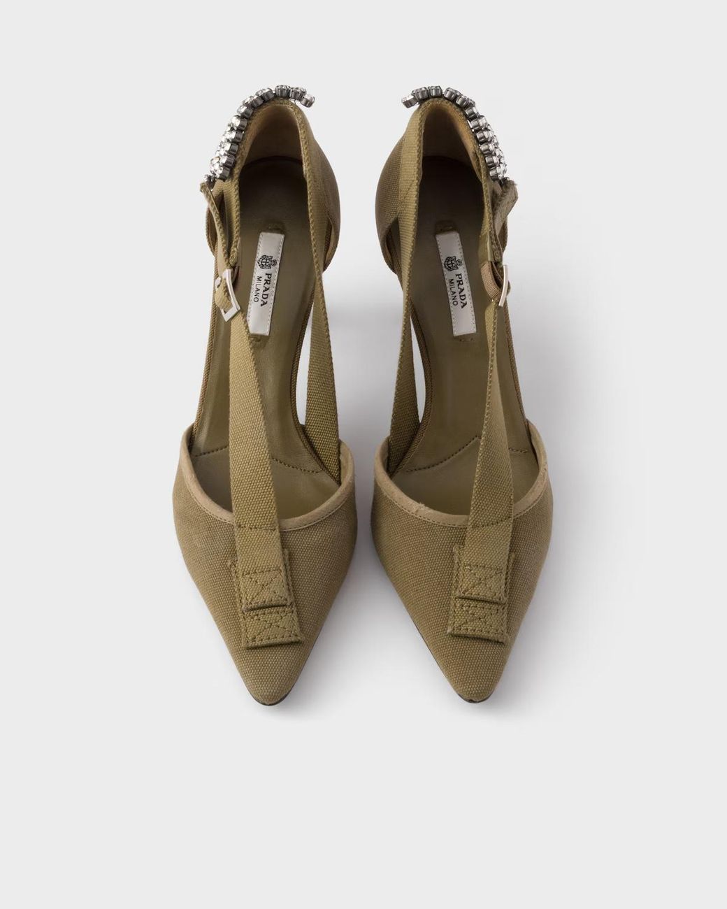 Prada Brown Embellished Pointed-Toe Pumps