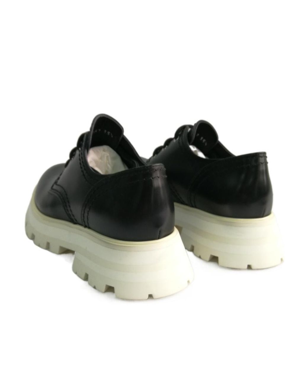 McQueen Black Lace-Up Platform Sole Casual Shoes