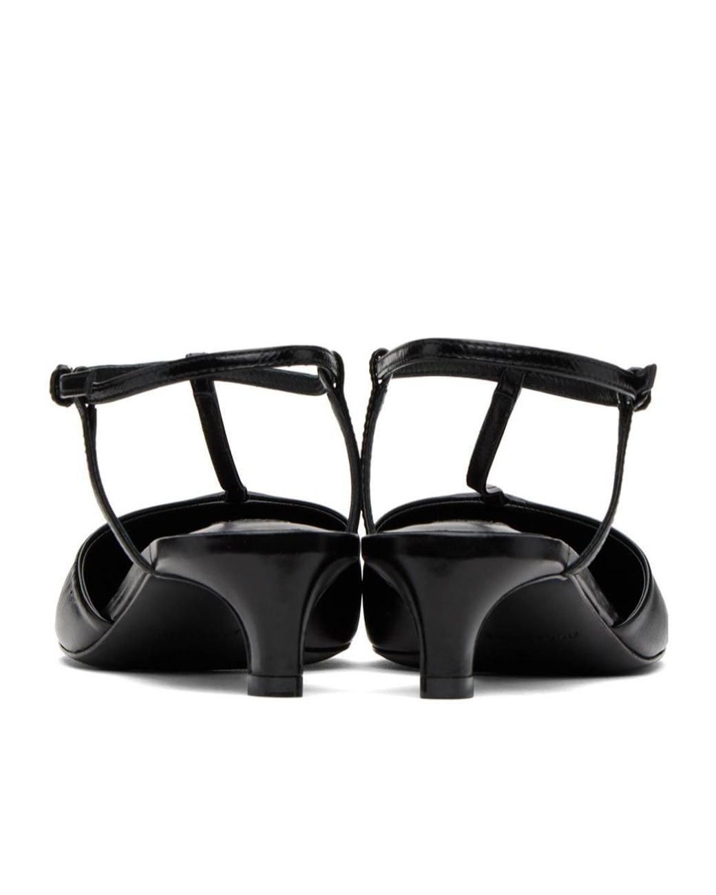 Jil Sander Black T-Bar Square Toe Pumps