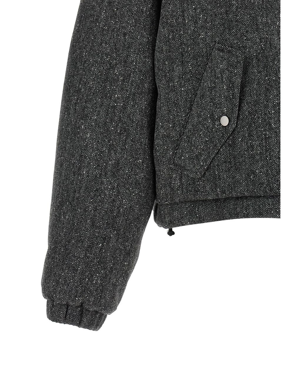 Brunello Cucinelli Gray Donegal Tweed Hooded Jacket