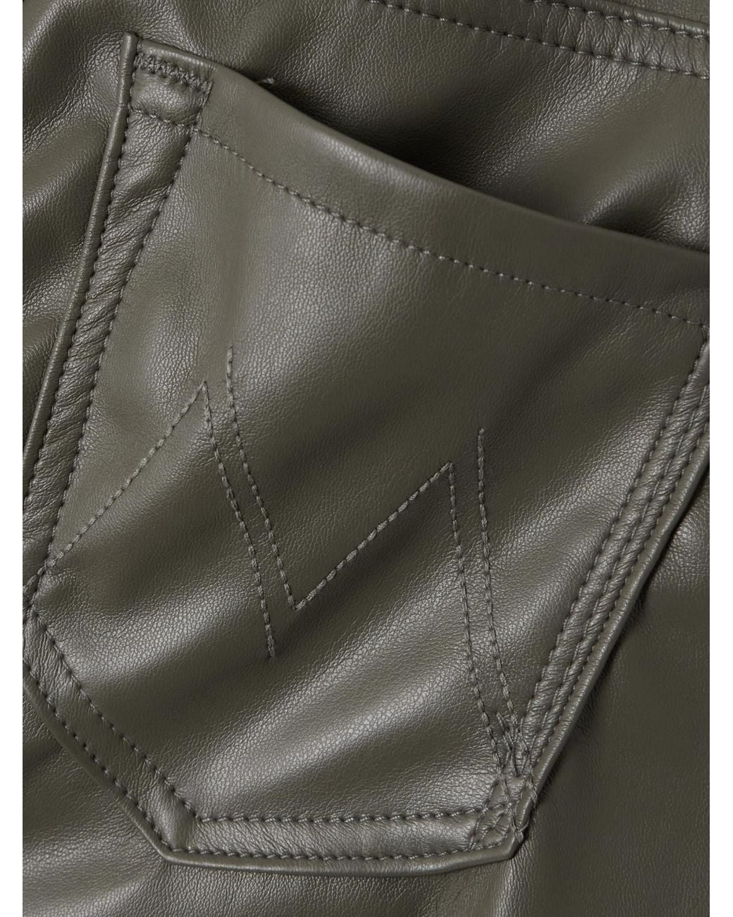 Mother Gray Soft Faux Leather High-Waisted Pants