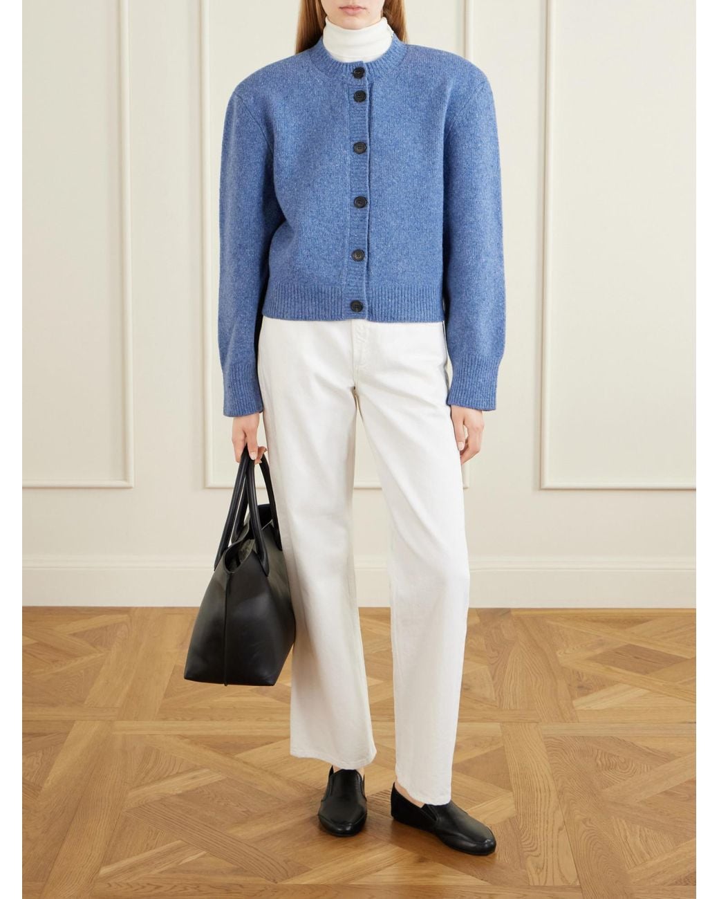 Rohe Blue Mélange Wool-Blend Cardigan