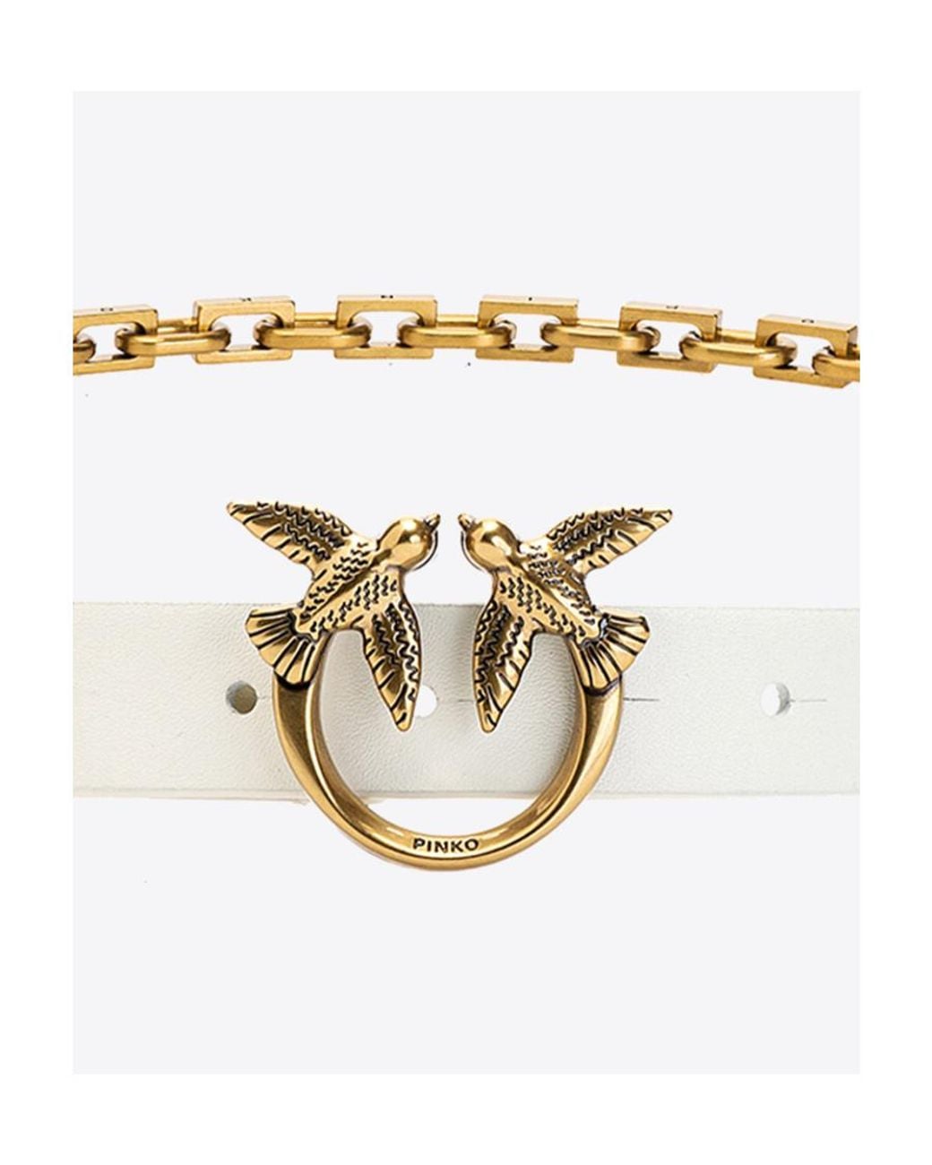 Pinko Metallic Logo Belt