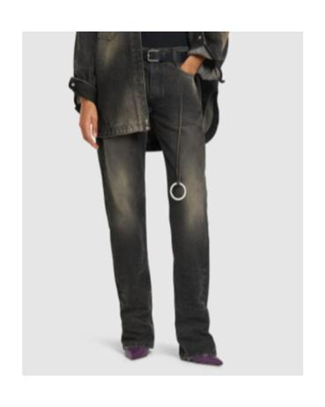 The Attico Black Belt-Loop Jeans