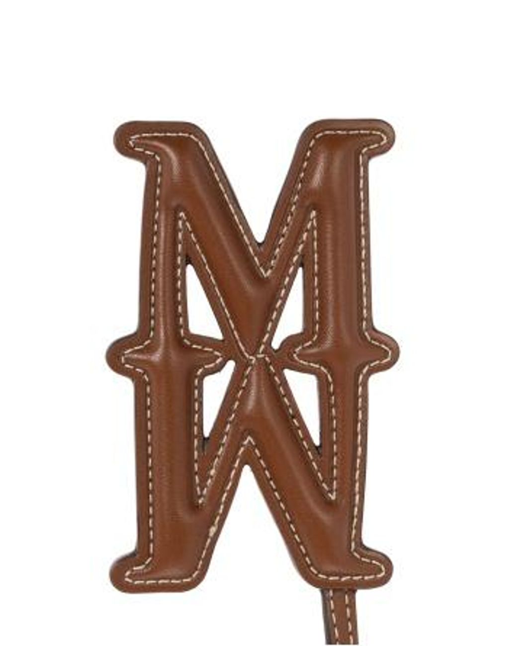Max Mara Brown Logo Leather Charm