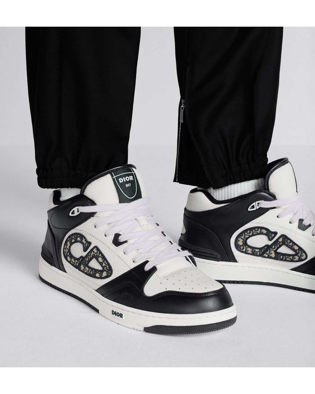Dior White Homme B57 Mid-Top Sneakers for men