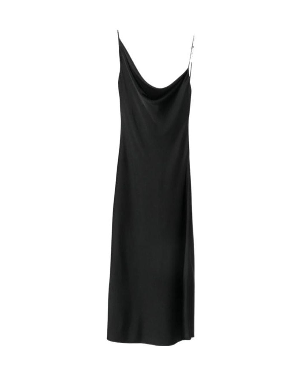 Stella McCartney Black Asymmetric Cowl-Neck Midi Dress