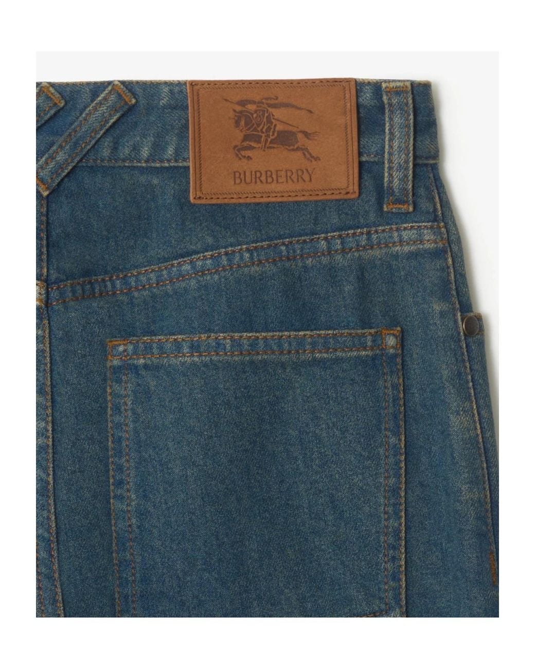 Burberry Blue Mid-Rise Straight Jeans