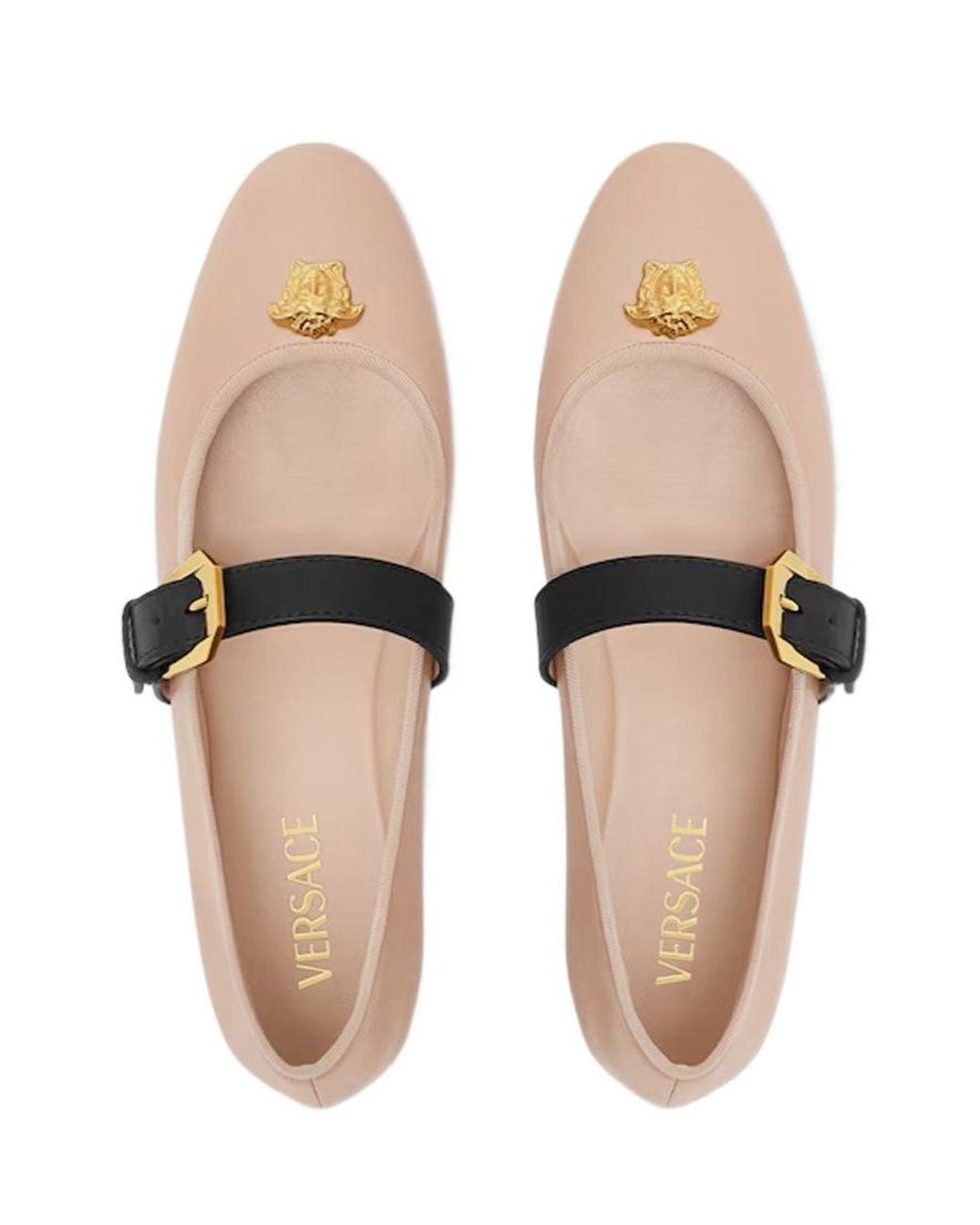 Versace Natural La Medusa Ballet Flats