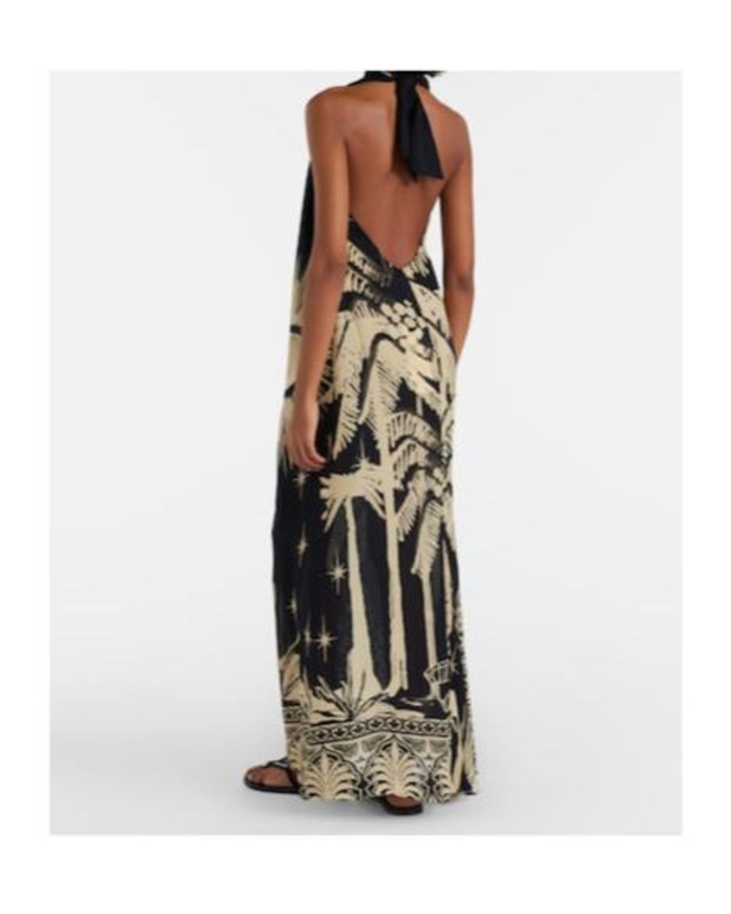Johanna Ortiz Black Musical Flower Floral Silk Maxi Dress