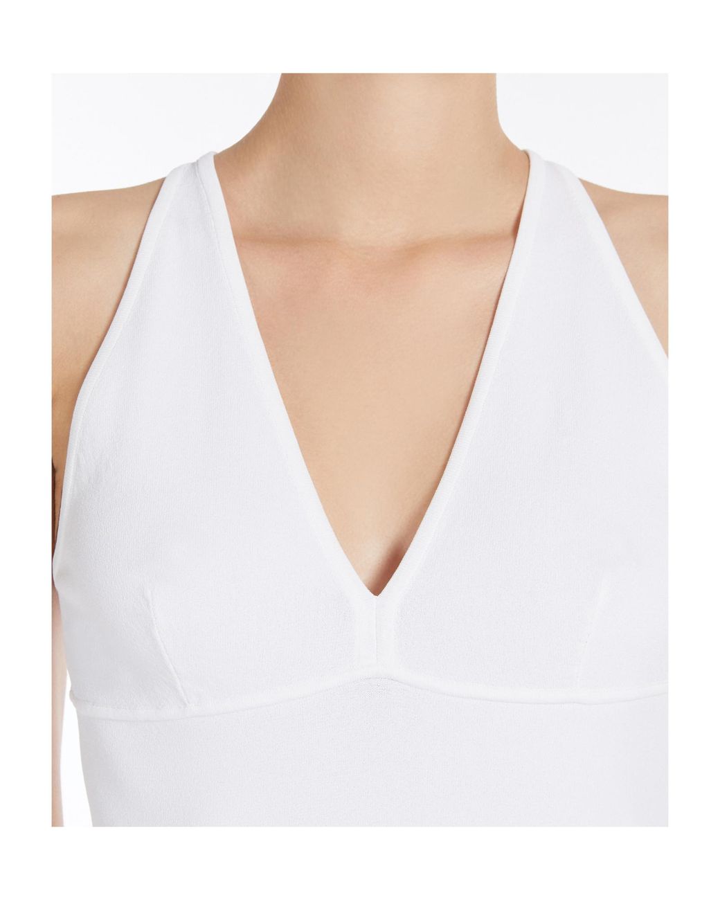 Max Mara White Armida1234 V-Neck Sleeveless Top
