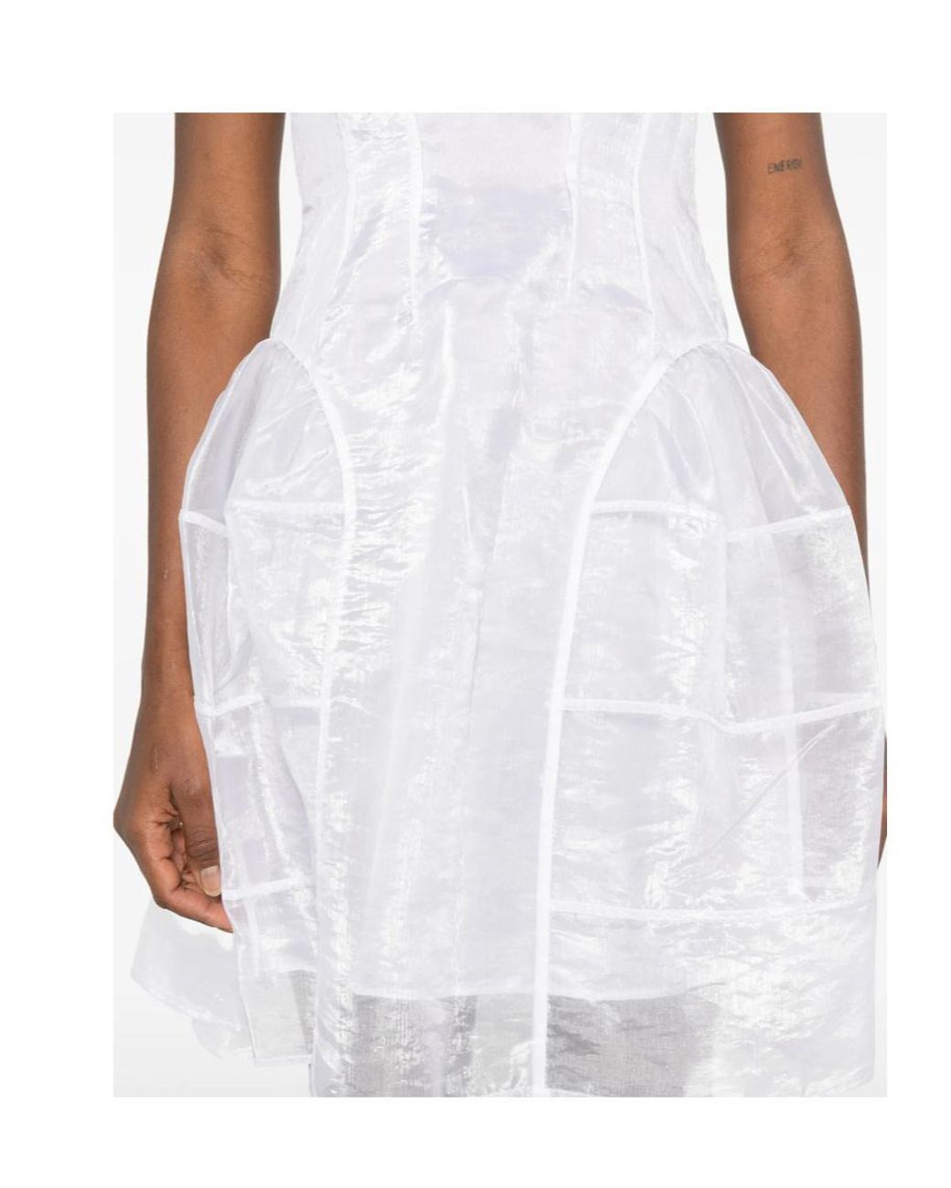 CECILIE BAHNSEN White Round-Neck Dress