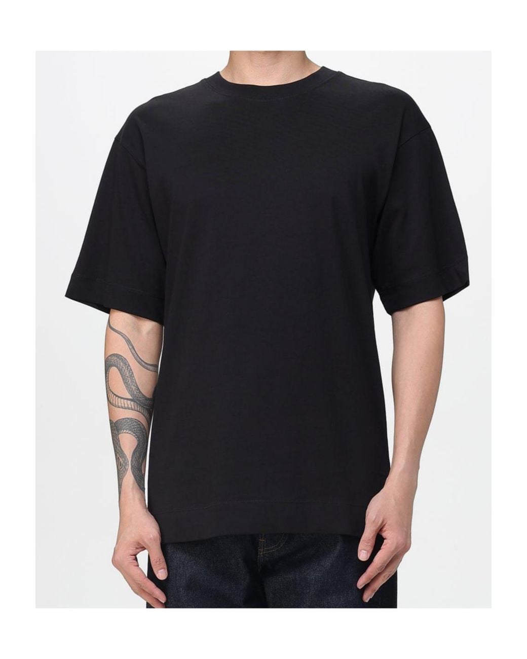 Dries Van Noten Black Short-Sleeved T-Shirt for men