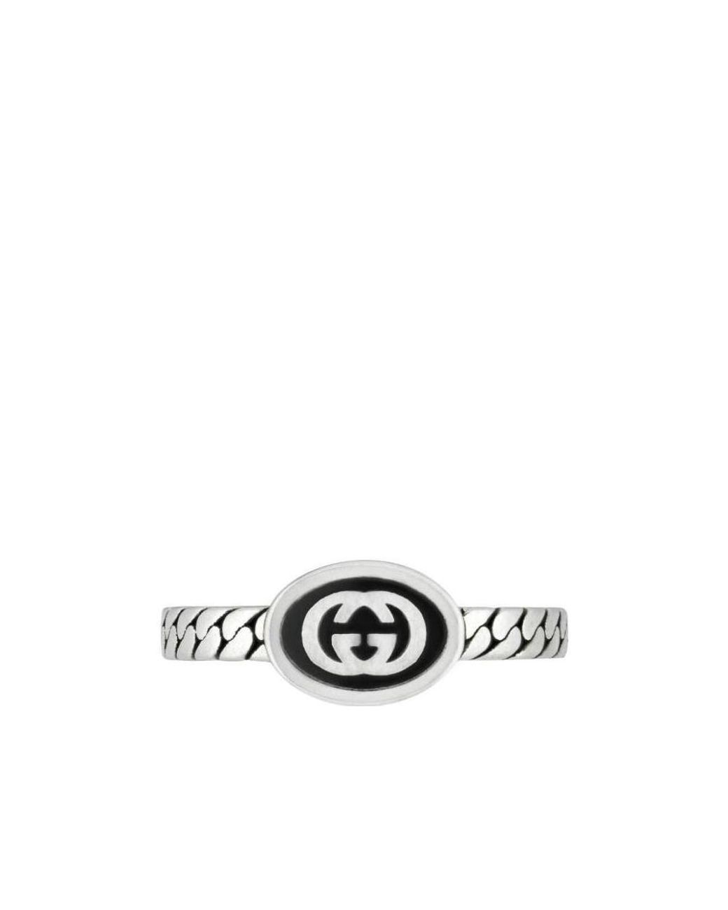Gucci White Thin Interlocking G Ring