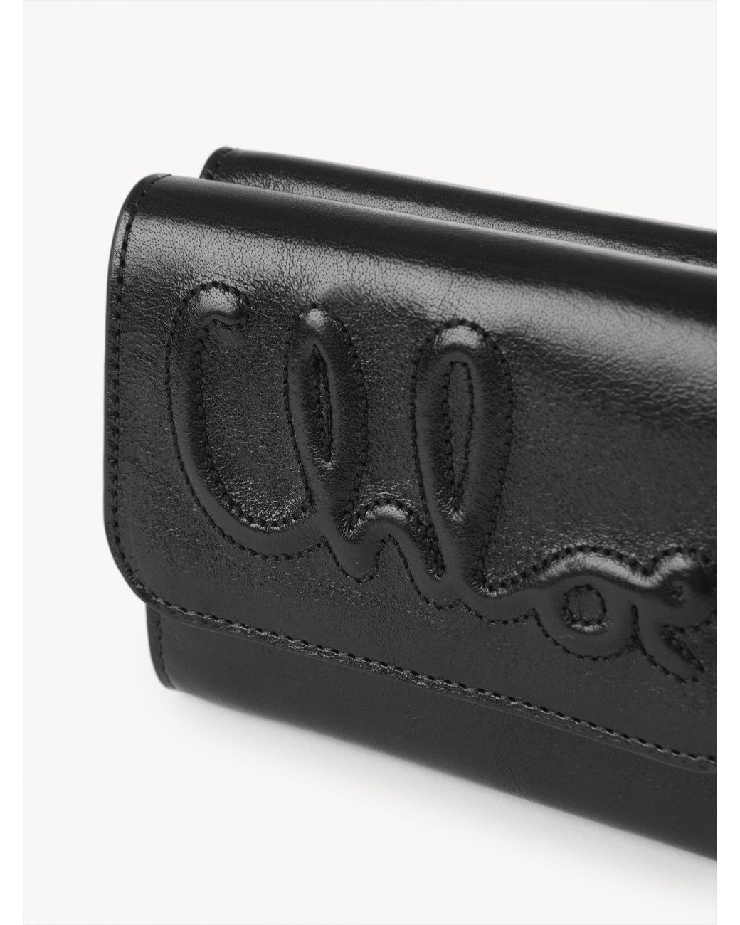 Chloé Black Chloé C Small Tri-Fold Wallet