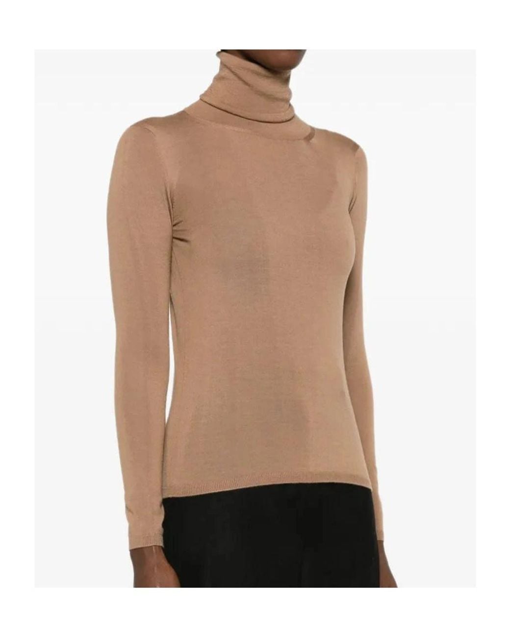 Max Mara Brown Roll-Neck Long-Sleeve Sweater