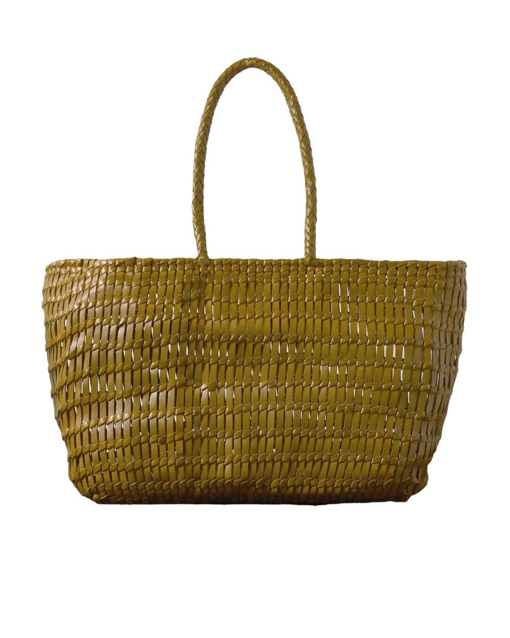 Dragon Diffusion Green Woven Leather Tote