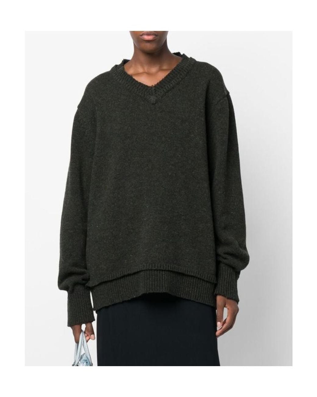 Maison Margiela Black Elbow Patch Sweater for men