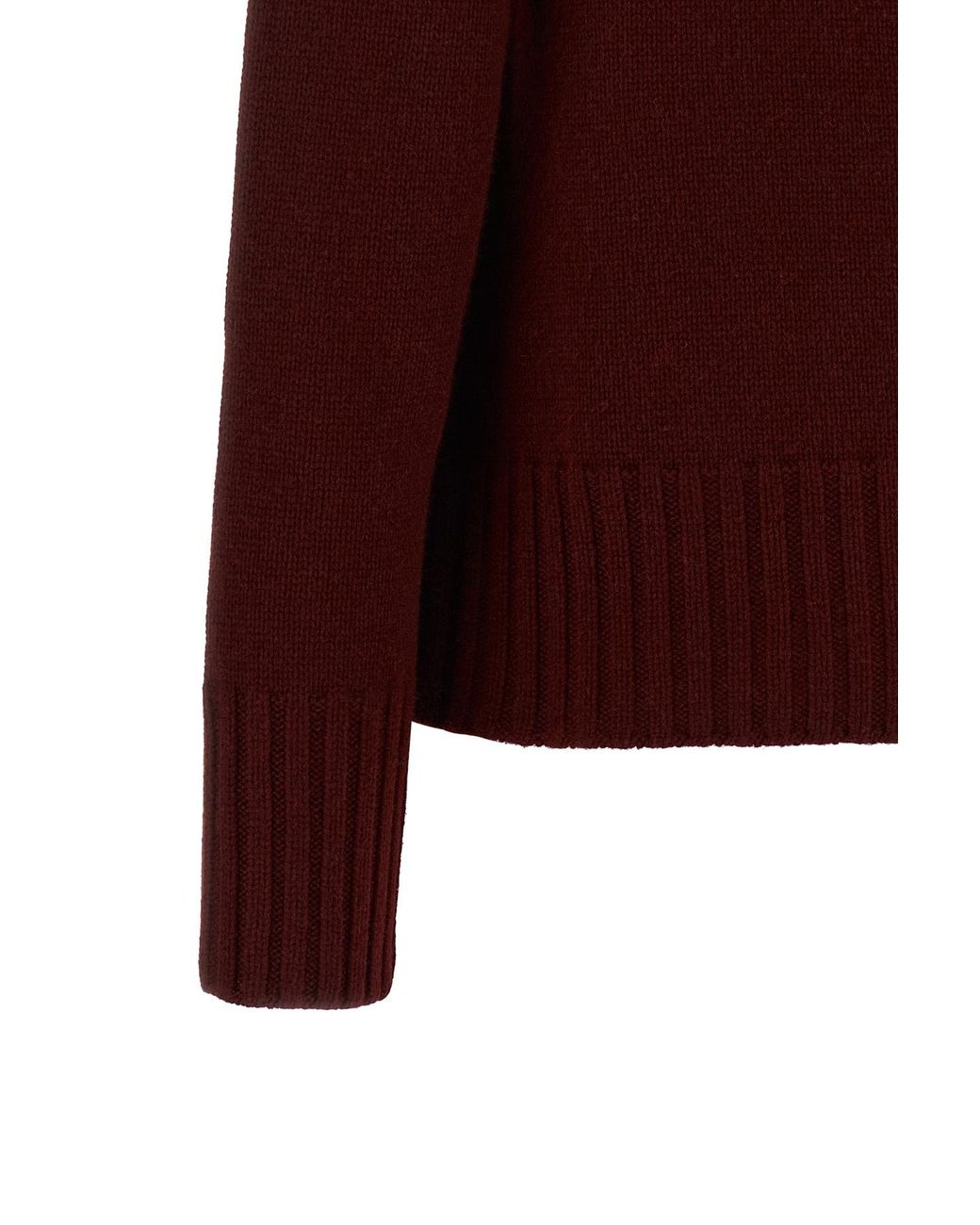 Max Mara Red Mantova Ribbed High Neck Sweater