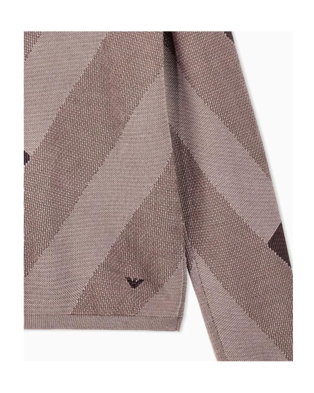 Emporio Armani Multicolor Diagonal Jacquard Pattern Sweater Signature Capsule for men