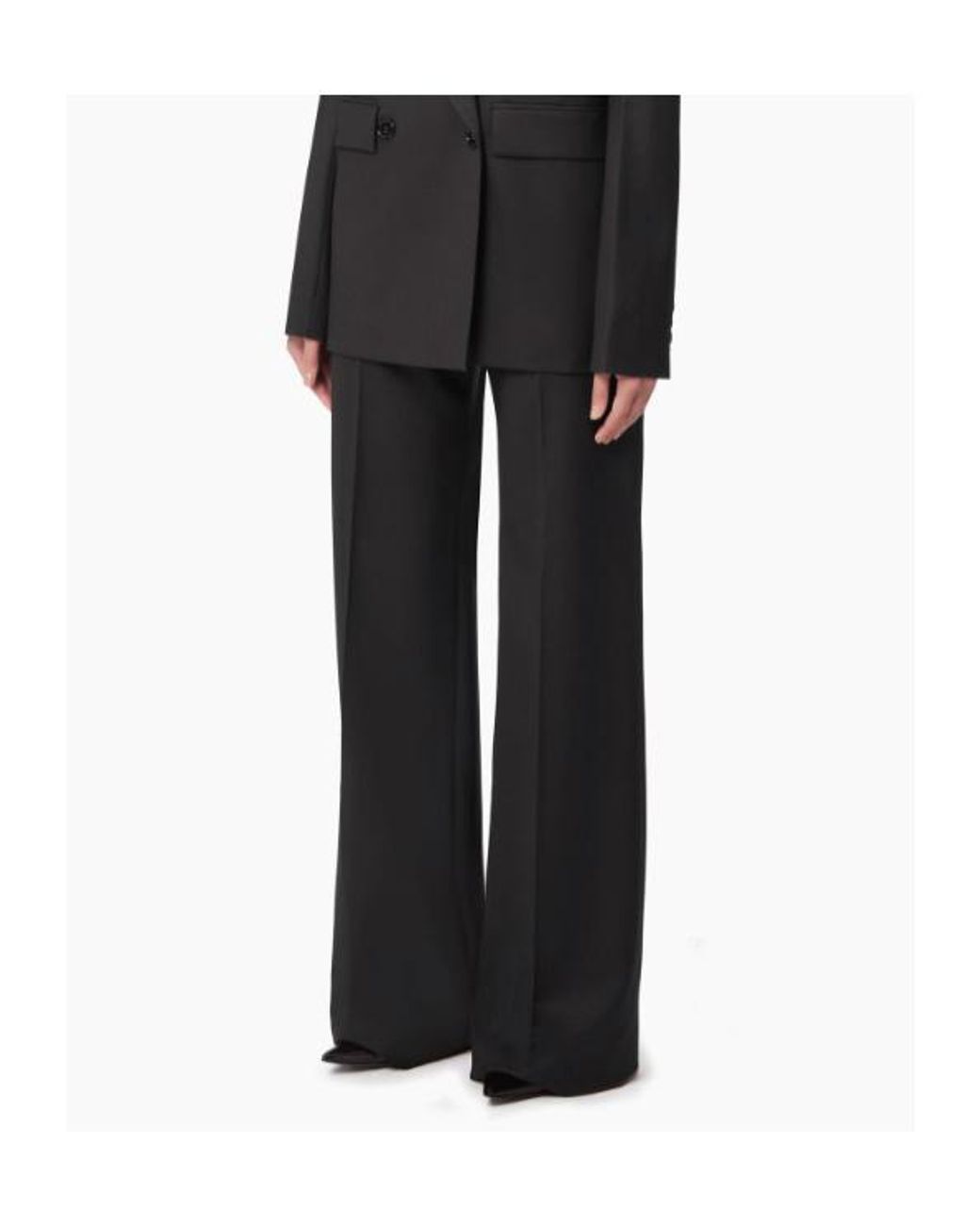 Nina Ricci Black Wide Leg Gabardine Pants
