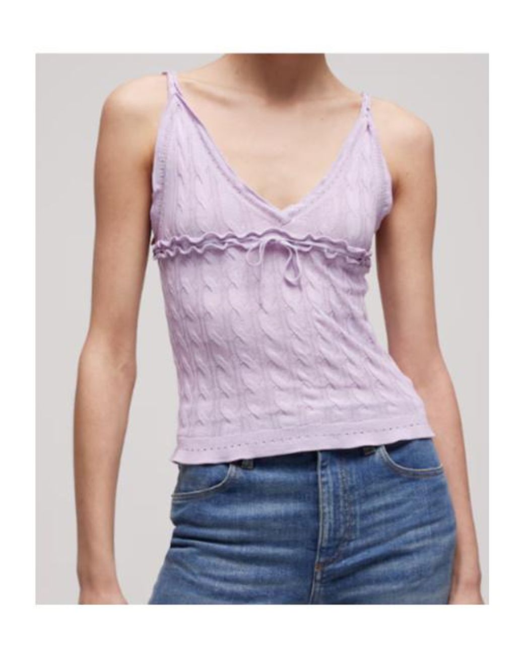 Gucci Purple Braided Cotton Blend Top