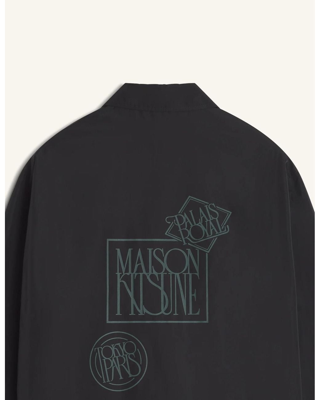 Maison Kitsuné Blue Logo-Print Buttoned Jacket for men