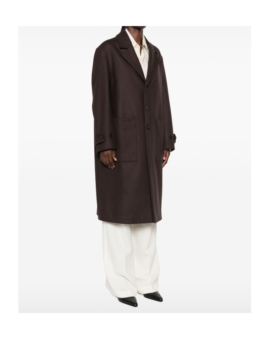 Barena Brown Single-Breasted Notched-Lapels Coat