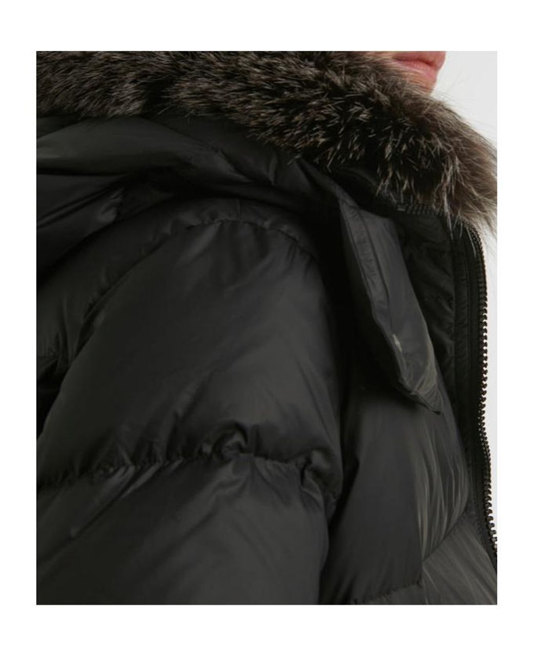 Yves Salomon Black 'A' Shaped Down Jacket