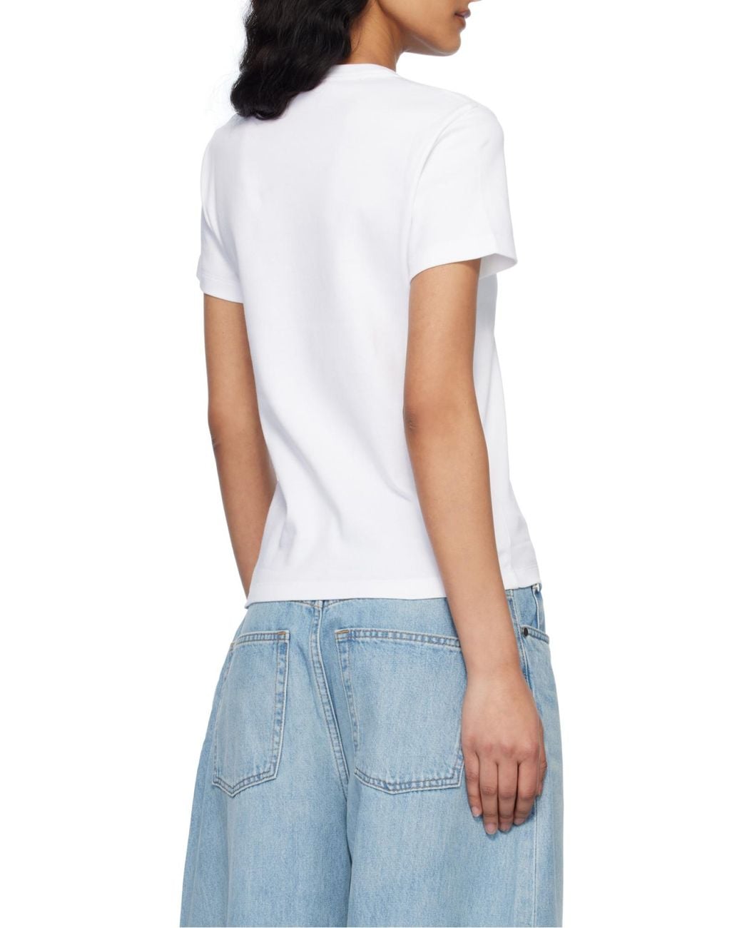 Helmut Lang White Logo-Embroidered T-Shirt