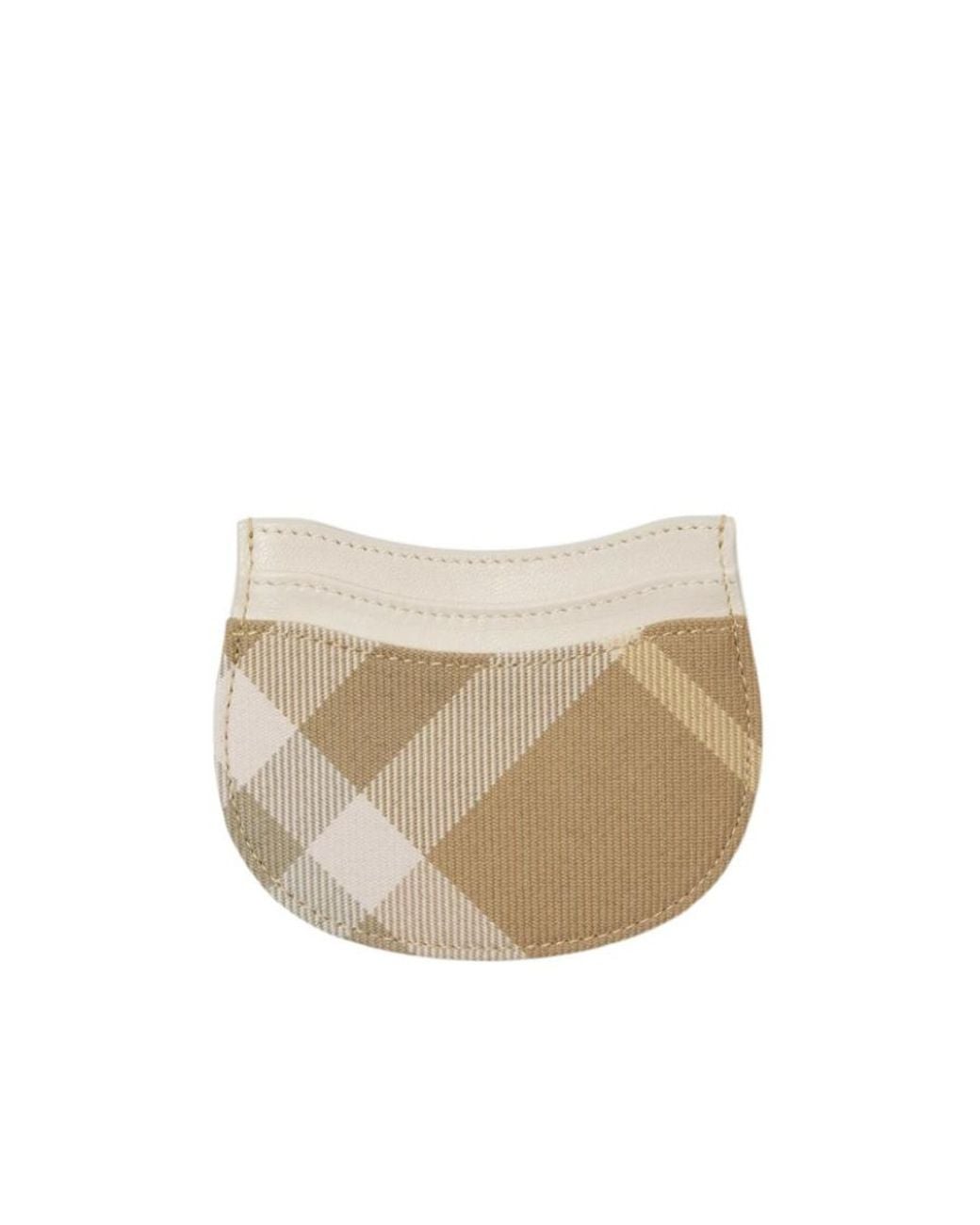 Burberry White Rocking Horse Checked Curved-Edge Cardholder