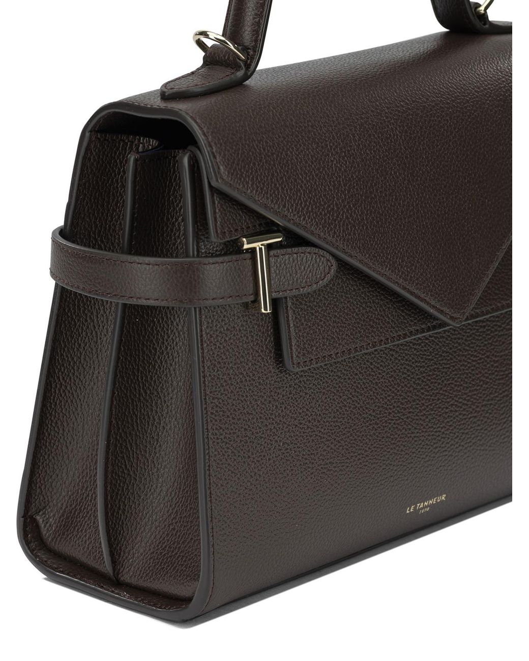 Le Tanneur Black Structured Top Handle Shoulder Bag