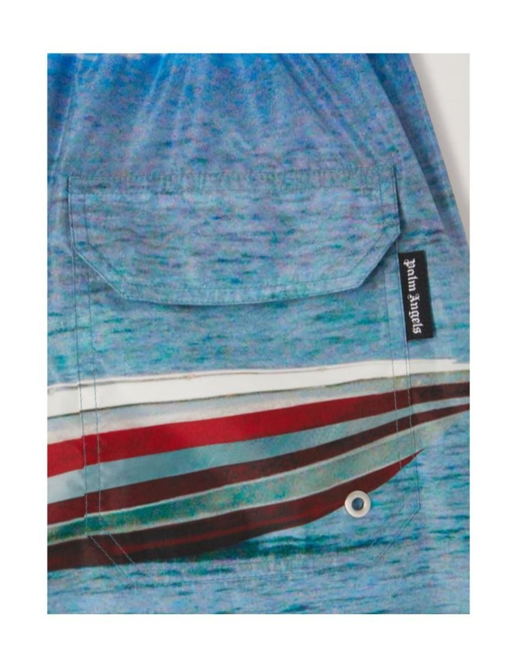 Palm Angels Blue Getty Speedyboat Drawstring Swim Shorts for men