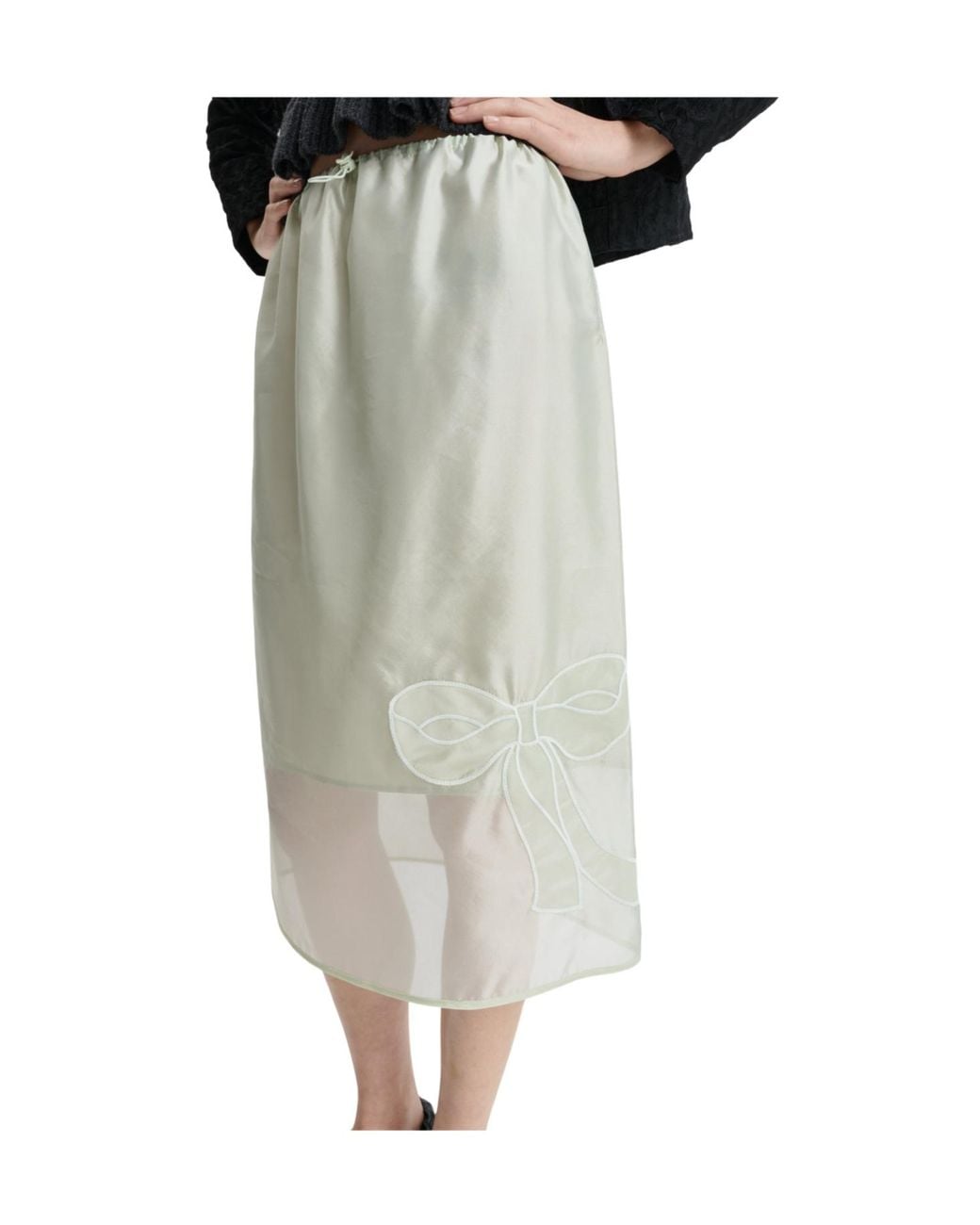 CECILIE BAHNSEN Natural Elastic Waist Midi Skirt