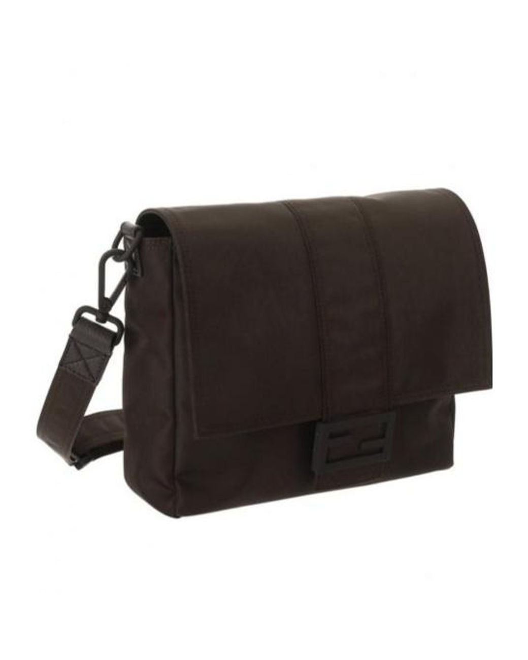 Fendi Black Baguette Medium Messenger Bag for men