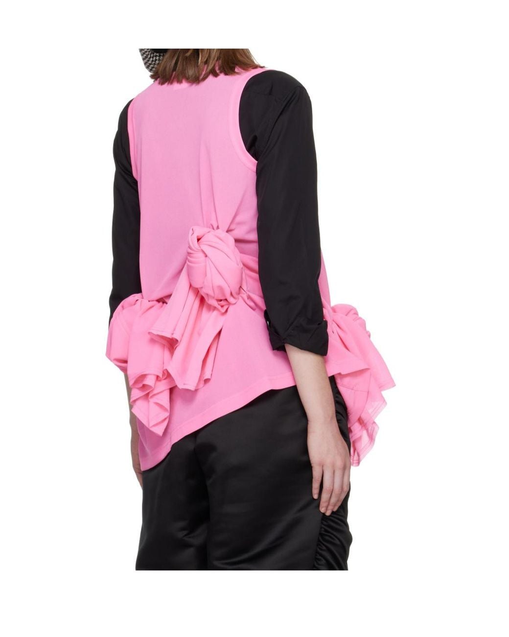 Comme des Garçons Pink Pleated Sleeveless Top