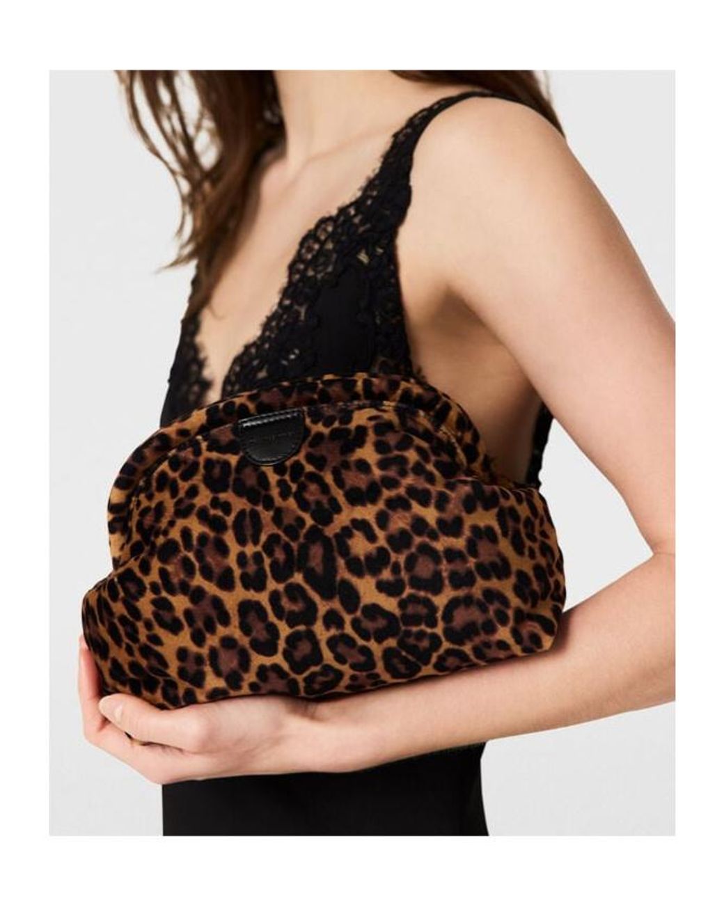 Stella McCartney Brown Leopard Falabella Padded Clutch Bag