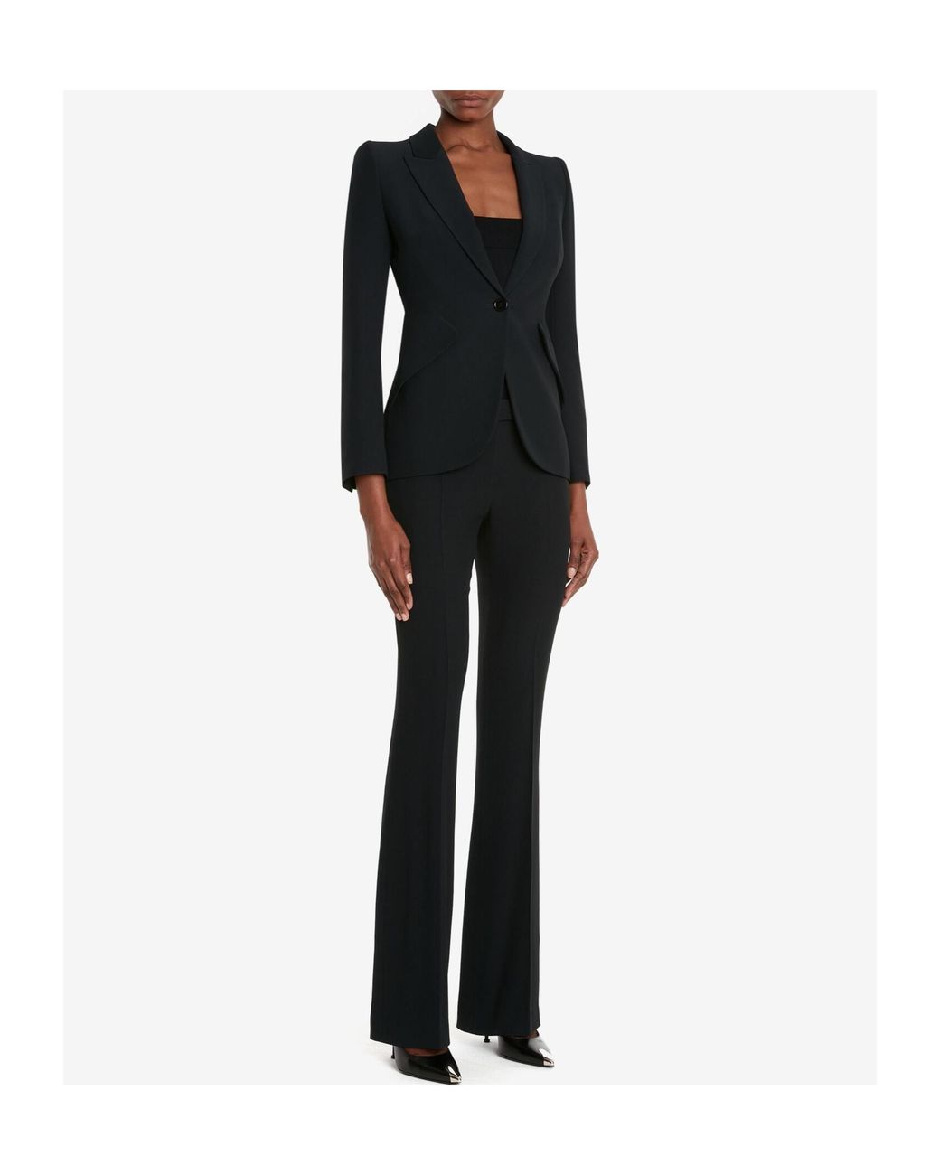 McQueen Black Tailored Flared Pants