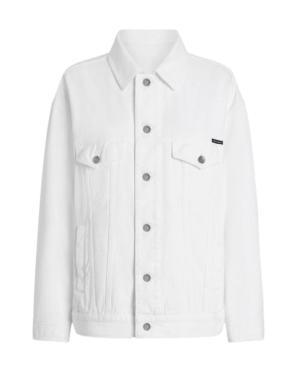 Dolce & Gabbana White Loose Fit Denim Jacket