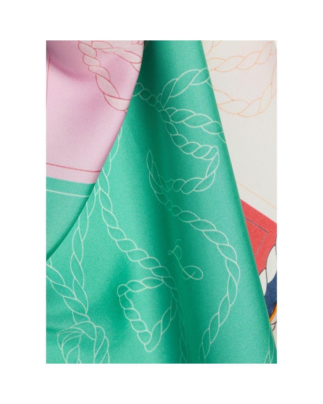 Jacquemus Blue Le Grand Foulard Colorful Printed Silk Scarf
