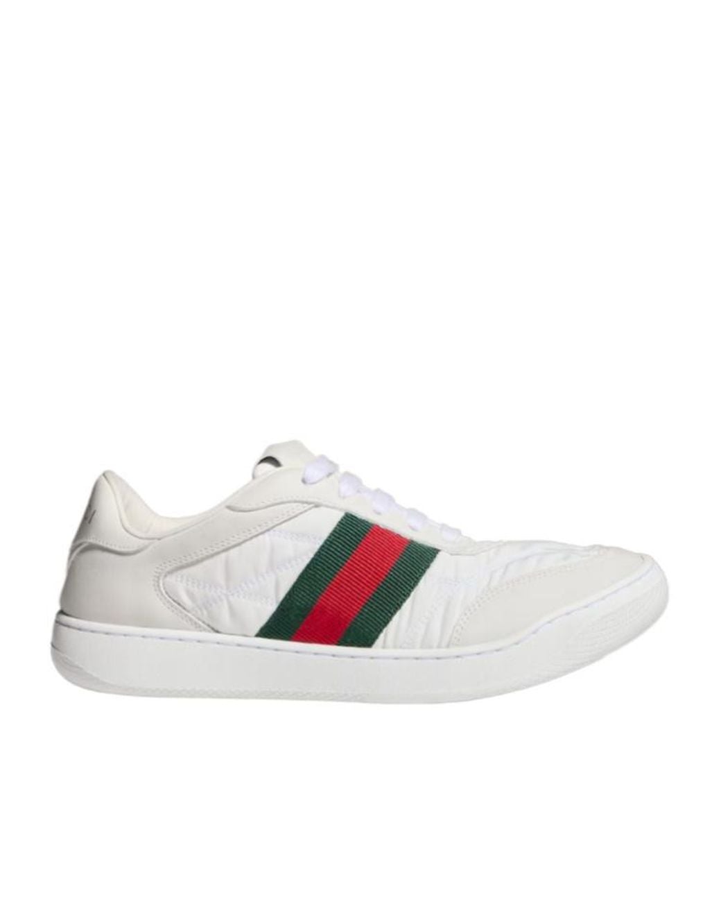 Gucci White Inspired Interlocking G Lace-Up Sneakers With Web Trim