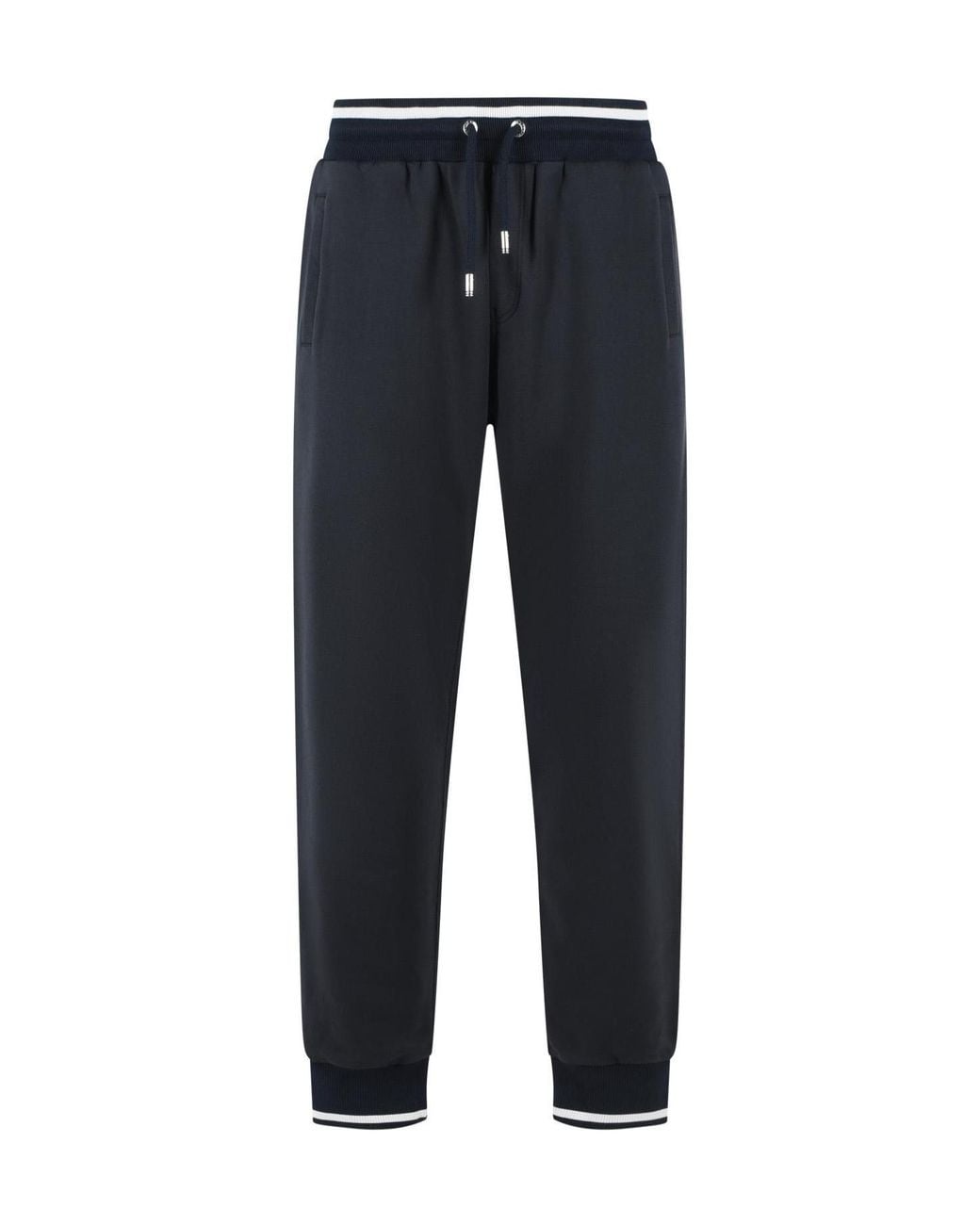 Dolce & Gabbana Blue Logo Embroidered Joggers for men