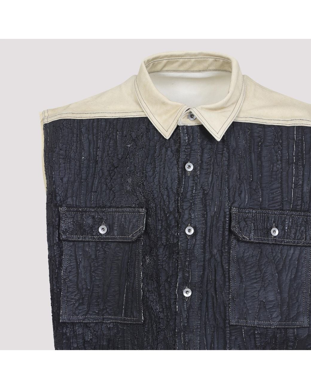 Rick Owens Blue Tommy Jumbo Sleeveless Jacket for men