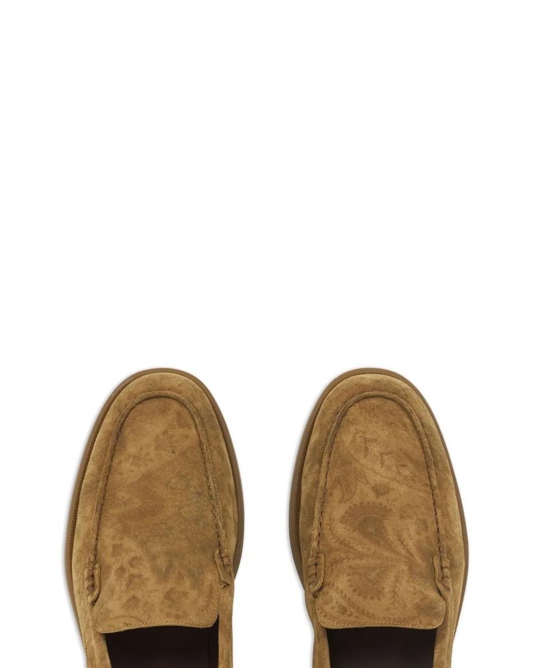 Etro Brown Printed Suede Slip-On Shoes for men