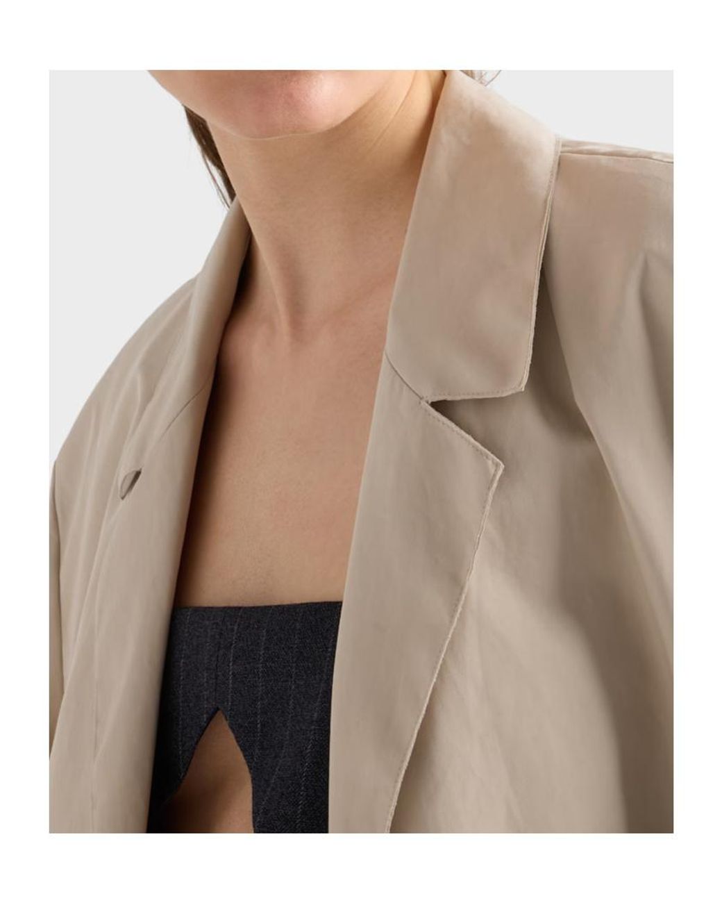 Prada White Single-Breasted Double Poplin Coat