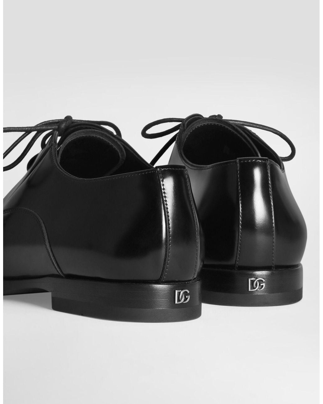 Dolce & Gabbana Black Calfskin Derby Shoes