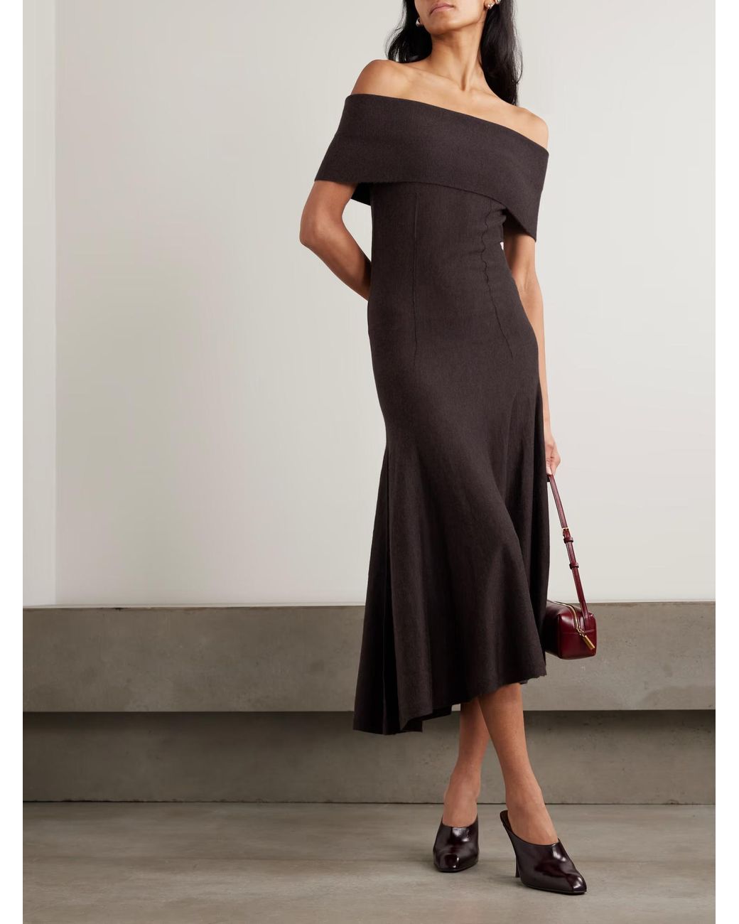 arch4 Brown Marilyn Cashmere Midi Dress