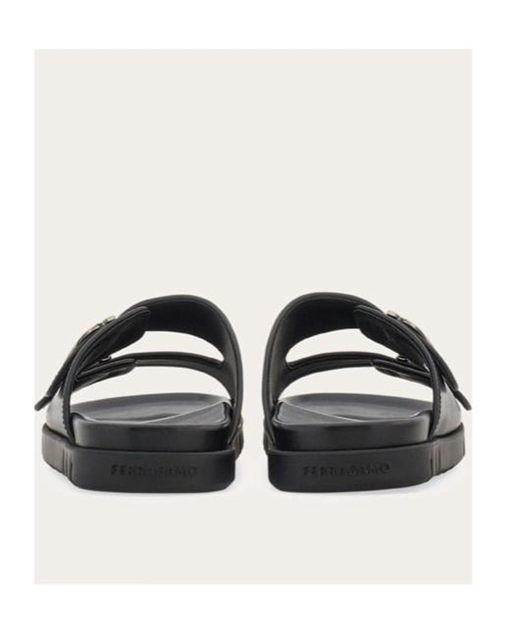 Ferragamo Black Ferragamo Double-Strap Sandals for men